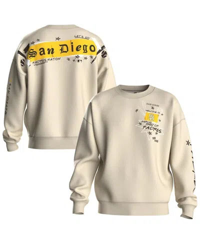 Fanatics Women's Beige San Diego Padres Graffiti Fleece Sweatshirt In Neutral