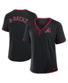 Fanatics Women's Black Arizona Diamondbacks League Diva Star Raglan V-neck Top In Black