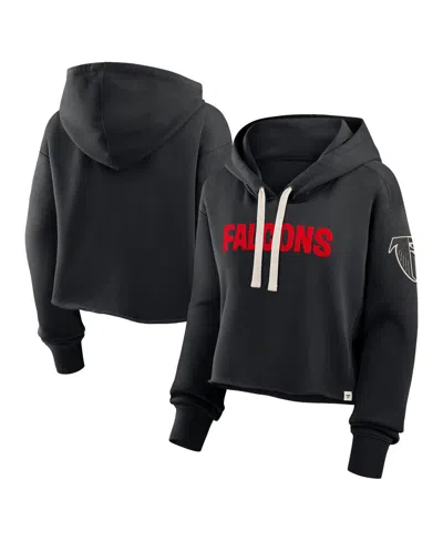 Fanatics Women's Black Atlanta Falcons Oversized Hometown Heritage Cropped Hoodie