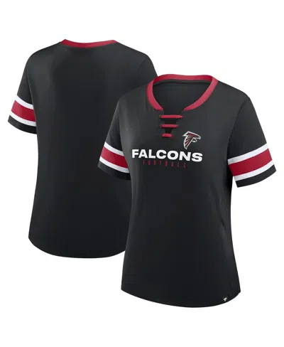 Fanatics Women's Black Atlanta Falcons Redzone Draw Play Athena Lace-up T-shirt