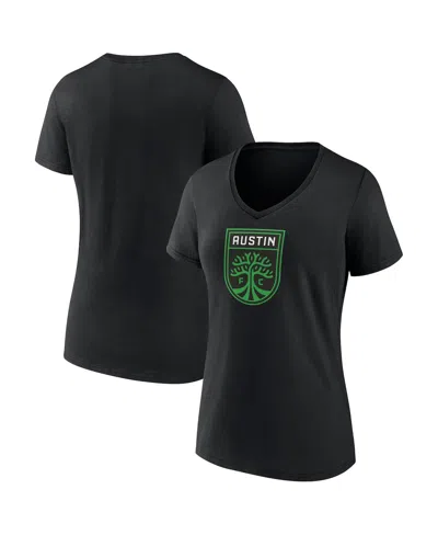 Fanatics Women's Austin Fc Logo V-neck T-shirt In Black