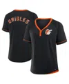 Fanatics Women's Black Baltimore Orioles Cooperstown Collection League Diva Raglan V-neck T-shirt In Black