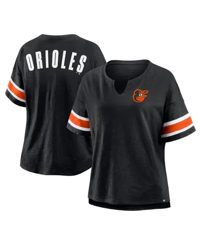 Fanatics Women's Black Baltimore Orioles Curl Route T-shirt In Multi