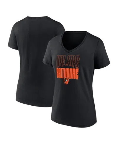 Fanatics Women's Black Baltimore Orioles Local V-neck T-shirt