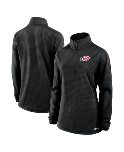 Fanatics Women's Black Carolina Hurricanes Authentic Pro Rink Lightweight Quarter-zip Pullover Sweatshirt