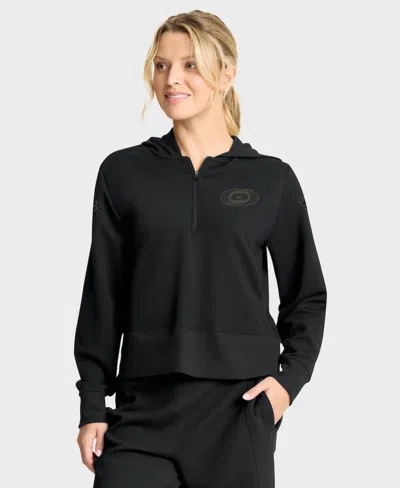 Fanatics Women's Black Carolina Hurricanes Authentic Pro Road Tri-blend Quarter-zip Hoodie