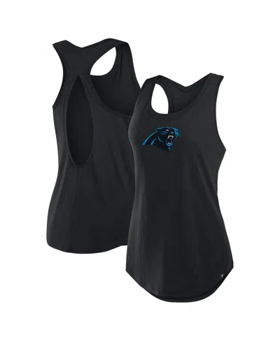 Fanatics Women's Black Carolina Panthers Iron Fan Tank Top