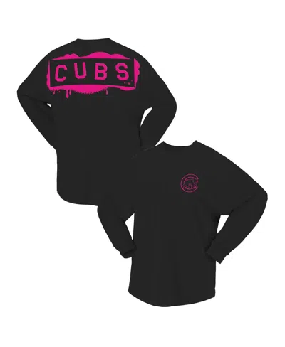 Fanatics Women's Black Chicago Cubs Neon Jersey Long Sleeve T-shirt