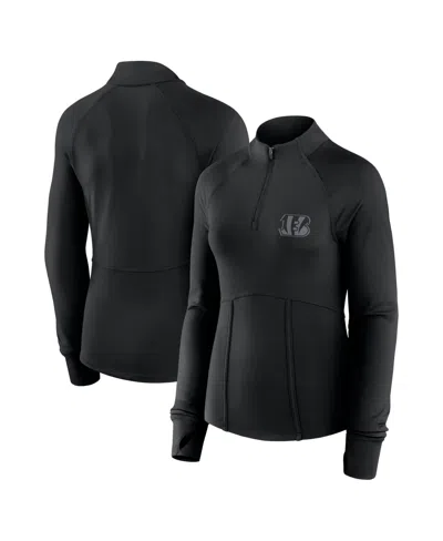 Fanatics Women's Black Cincinnati Bengals Elements Raglan Quarter-zip Jacket