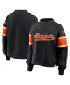Fanatics Women's Black Cincinnati Bengals Oversized Hometown Toss Sweep Mock Neck Pullover Hoodie In Black