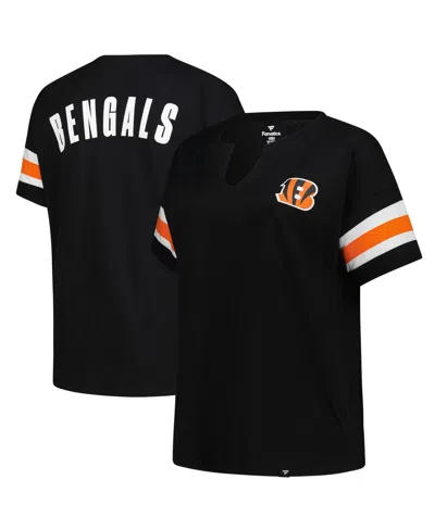 Fanatics Women's Black Cincinnati Bengals Plus Size Redzone Notch Neck T-shirt
