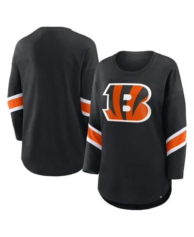 Fanatics Women's Black Cincinnati Bengals Redzone 3/4-sleeve T-shirt
