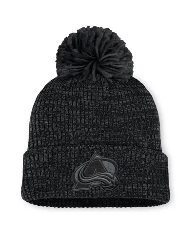 Fanatics Women's Black Colorado Avalanche Authentic Pro Road Cuffed Knit Hat With Pom