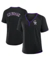 Fanatics Women's Black Colorado Rockies League Diva Star Raglan V-neck T-shirt In Black