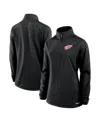 Fanatics Women's Black Detroit Red Wings Authentic Pro Rink Lightweight Quarter-zip Pullover Sweatshirt In Black