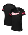 Fanatics Women's Black Georgia Bulldogs Plus Size Overtime Readiness Lace-up T-shirt In Black