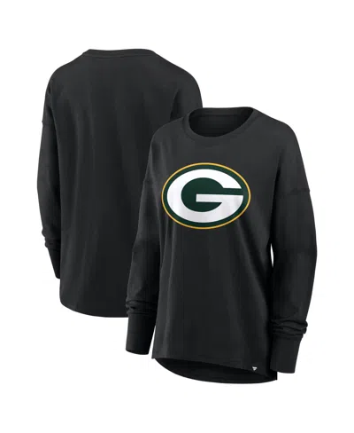 Fanatics Women's Black Green Bay Packers Essential Long Sleeve T-shirt