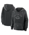 Fanatics Women's Black Green Bay Packers Oversized Raglan Gridiron Hoodie In Gray