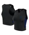 Fanatics Women's Black Houston Astros Studio Half-zip Fitted Gym Tank Top In Black