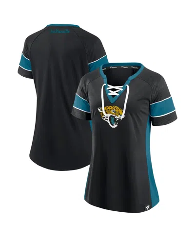 Fanatics Women's Black Jacksonville Jaguars Athena Lace-up Top