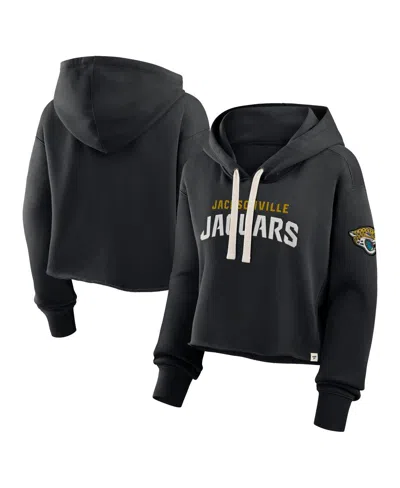 Fanatics Women's Black Jacksonville Jaguars Oversized Hometown Heritage Cropped Hoodie