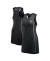 Fanatics Women's Black Jacksonville Jaguars Studio Boost Athletic Half-zip Dress In Black,blue