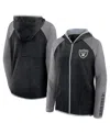 Fanatics Women's Black Las Vegas Raiders Plus Size End Around Pass Full-zip Hoodie In Black