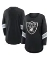Fanatics Women's Black Las Vegas Raiders Redzone 3/4-sleeve T-shirt In Black