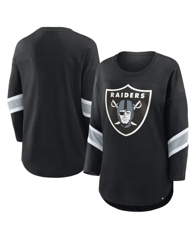 Fanatics Women's Black Las Vegas Raiders Redzone 3/4-sleeve T-shirt