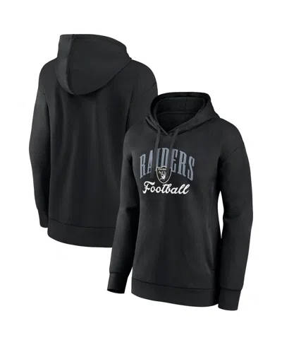 Fanatics Women's Black Las Vegas Raiders Team Logo Victory Script Pullover Hoodie