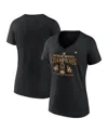 Fanatics Women's Black Los Angeles Dodgers 2024 World Series Champions Parade V-neck T-shirt In Black