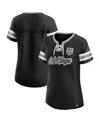 Fanatics Women's Black Los Angeles Kings Iconic Athena Lace-up T-shirt