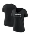 Fanatics Women's Black Los Angeles Kings V-neck T-shirt In Black