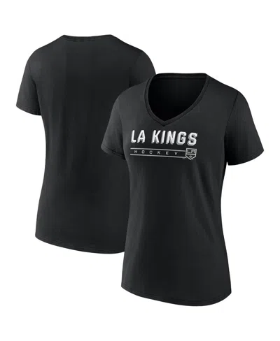 Fanatics Women's Black Los Angeles Kings V-neck T-shirt