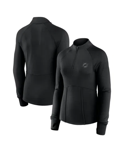 Fanatics Women's Black Miami Dolphins Elements Quarter-zip Sweatshirt