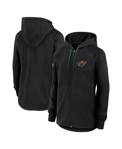 Fanatics Women's Black Minnesota Wild Authentic Pro Rink Fleece Full-zip Jacket