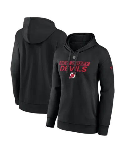 Fanatics Women's Black New Jersey Devils Authentic Pro Core Primary Fleece Pullover Hoodie