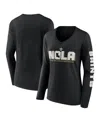 Fanatics Women's Black New Orleans Saints Hometown Sweep Long Sleeve V-neck T-shirt In Black