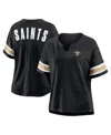 Fanatics Women's Black New Orleans Saints Plus Size Redzone Notch Neck T-shirt In Black