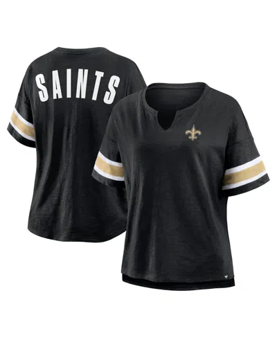 Fanatics Women's Black New Orleans Saints Redzone Curl Route T-shirt