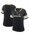 Fanatics Women's Black New Orleans Saints Redzone Draw Play Athena Lace-up T-shirt In Black