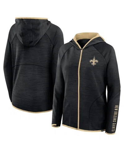 Fanatics Women's Black New Orleans Saints Redzone End Around Pass Raglan Full-zip Hoodie