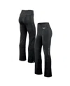 Fanatics Women's Black New York Jets Studio Fitted Flared Leggings In Black
