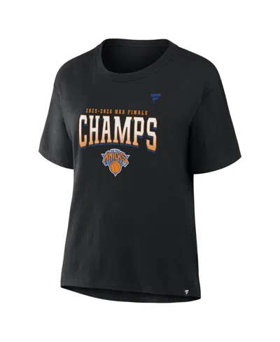 Fanatics Women's Black New York Knicks 2026 Nba Finals Champions Roster Trophy T-shirt