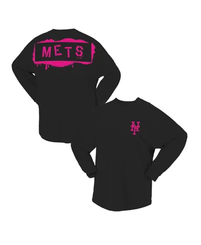 Fanatics Women's Black New York Mets Neon Jersey Long Sleeve T-shirt