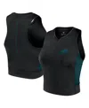 Fanatics Women's Black Philadelphia Eagles Studio Fitted Gym Tank Top In Black