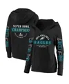 Fanatics Women's Black Philadelphia Eagles Super Bowl Lix Champions Plus Size Four Piece Notch Neck Pullover In Black
