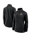 Fanatics Women's Black Detroit Red Wings Authentic Pro Rink Lightweight Quarter-zip Pullover Sweatshirt In Black