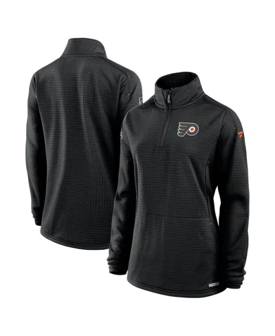Fanatics Women's Black Philadelphia Flyers Authentic Pro Rink Lightweight Quarter-zip Pullover Sweatshirt