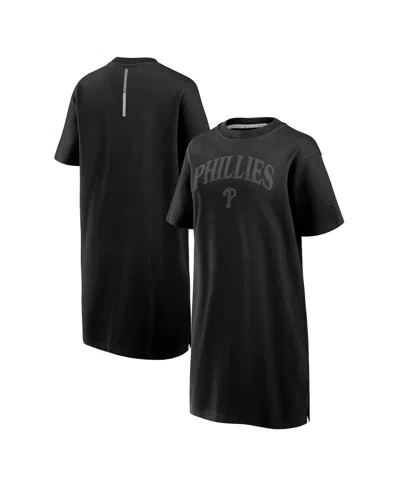 FANATICS WOMEN'S BLACK PHILADELPHIA PHILLIES ELEMENTS COTTON DRESS
